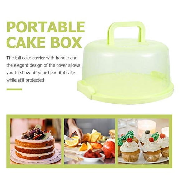 minkissy Cake Carrier with Lid Plastic Cake Carrier with Handle Cake Carrier Storage Container Locking Cake Carrier Round Cake Cupcake Carrier for Food Takeaway Supplies Cake Dome