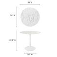thumbnail image 6 of Modway Lippa 35.5" Round Artificial Marble Dining Table in White, 6 of 7