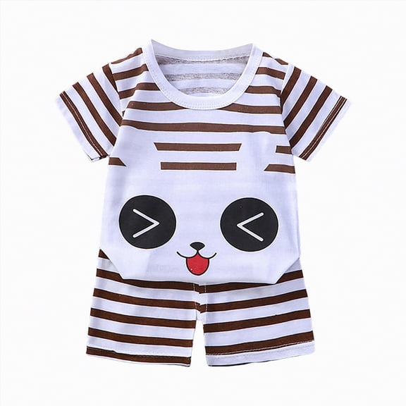 mgoYE Baby Boy Outfits 0-3 Months Girls 2 Piece Short Set Baby Girl Summer Clothes Ruffle Sleeve T-Shirt and Shorts Toddler Girl Outfit Set|Coffee 7-8 Years