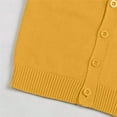 thumbnail image 6 of Dmsael Girls V-Neck Cardigan Girls' Cardigans Sweater Cotton Button Solid Long Sleeve Knit Sweaters Yellow,140, 6 of 6