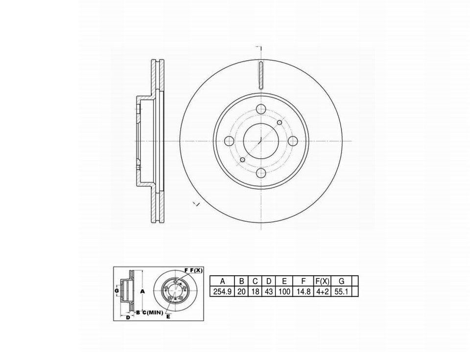 Winstop Brake Rotor, Front WS240310, Toyota Echo 2005-2001