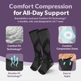 thumbnail image 3 of BraceAbility Open Toe Knee High Compression Socks 20-30 mmHg for Circulation Support, M, Gray, 1 Pair, 3 of 9