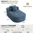 thumbnail image 7 of Miniyam Oversized Chaise Lounge Chair with Deep Seat, 46" Extra Wide Corduroy Lounge Chair, Ergonomic Back Support, Pocket Spring & Foam, No Assembly, Blue, 7 of 7