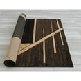 thumbnail image 4 of HR HANDCRAFT RUGS HR Monochromatic/Linear Design Contemporary Hand Carved Area Rug Chocolate - 5' x 7', 4 of 5