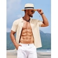 thumbnail image 2 of COOFANDY Men's Knit Short Sleeve Button Down Shirt Summer Beach Casual Vintage Shirt Knitted Shirts, 2 of 6