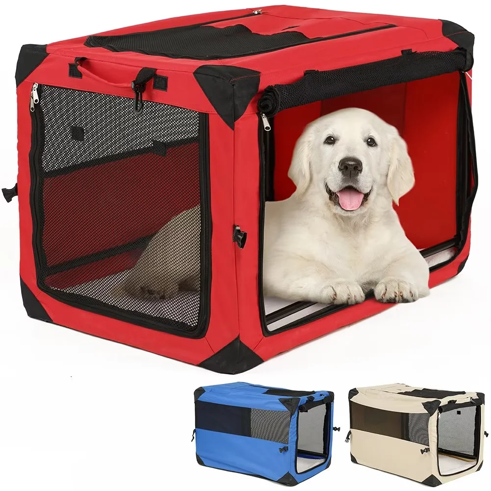 EMUST Dog Crates for Large Dogs, Collapsible & Foldable Crates for Car Travel, Dog Kennels and