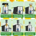 thumbnail image 6 of Hilax Juice Machines,Powerful Juice Extractor Machine with 3" Feed Chute for Whole Fruits & Veggies,1100W Fast Juicing Fruit Juicer,Centrifugal Extractor, BPA Free,Silver, 6 of 8