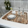 thumbnail image 6 of Summer Daisy Flowers Dish Drying Mat for Kitchen Counter 18x24 Inch Rustic Daisy Absorbent Dish Drying Mat Wood Microfiber Reversible Drying Pad Dish Drainer Mat for Countertops Tableware Decor, 6 of 6