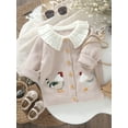 thumbnail image 6 of Baby Toddler Girl Sweater Cardigan 6 9 12 18 24 Months 2T 3T Rooster Embroidery Doll Collar Long Sleeve Button Down Tops for Fall Winter, 6 of 9