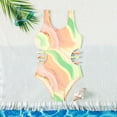 thumbnail image 5 of Grblisyd Girls Swimsuit Cut Out One Piece Bathing Suit Gradient Tie Dye Swimwear Size 10-12, 5 of 5
