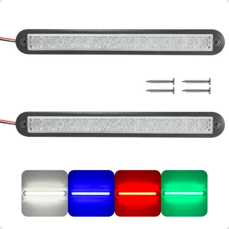 Five Oceans RGBW LED Boat Interior Lights, 8-Inch, 2-Pack, IP67 Waterproof, 12V, Flush Mount for Boats, Pontoons, RVs, FO4870
