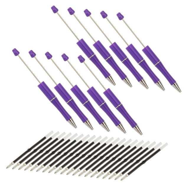 10x bolígrafo con cuentas surtidas, bolígrafo, arte de papelería, dibujo, bolígrafos con cuentas, bolígrafo Rollerball para exámenes, tomar notas, violeta fluorescente