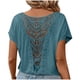 thumbnail image 2 of Camisetas de Mujer Casual, Cuello Redondo con Encaje de Manga Corta para la Oficina, la Fiesta Y el Uso Diario, 2 of 9