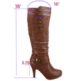 thumbnail image 2 of Bottes Mode Décontractées pour Femmes à Talons, Hauteur Genou, Plateforme, Fermeture Éclair Latérale, Boucle ( Tan, 6.5), 2 of 5