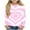 Pink, variant on BLVB Girls Valentine Shirts Casual Basic Tees Long Sleeve Crewneck Heart Tops Blouse for Kids 3-14T