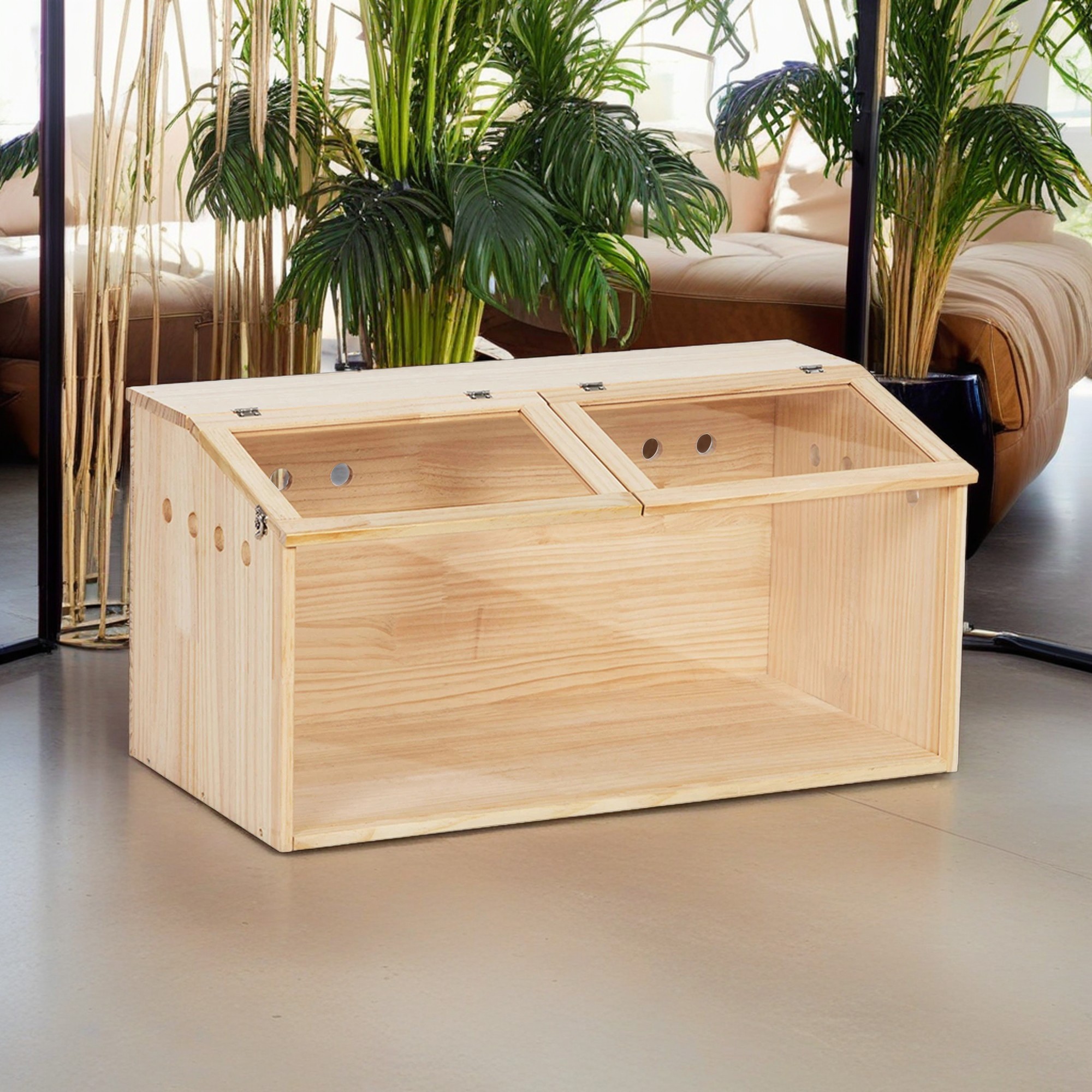 resenkos 31" Guinea Pig Cage Hamster Pet Cages for Small Animals Hutch House (Decoration in cages not included), Beige