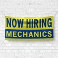 thumbnail image 4 of Now Hiring Mechanics 13 oz Heavy Duty Vinyl Banner Mechanic Jobs Available Help Wanted Sign for Business Advertising Indoor/Outdoor Single-Sided with Metal Grommets (1.5x5 ft, Ye & Bl), 4 of 6