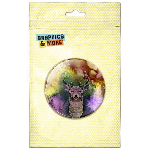 Watercolor Deer Purple Pinback Button Pin Badge