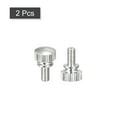 thumbnail image 3 of Unique Bargains Moleté Vis à Pouce, Boutons de Poignée en Laiton de M4x8mm Épaule, Nickelé 2Pack, 3 of 4