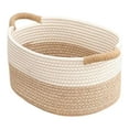 thumbnail image 4 of Cesta tejida de cuerda de tela para organizar juguetes, cesta decorativa suave con asas 33 cm x 24 cm x 18 cm, 4 of 9