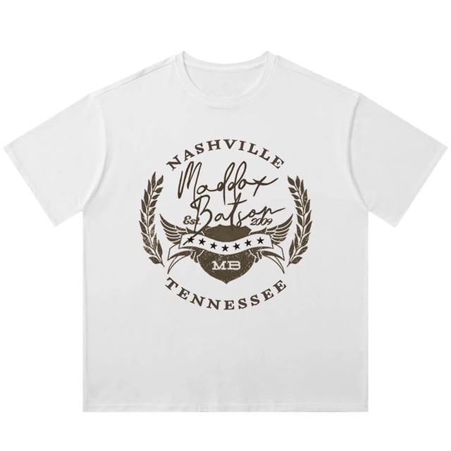 Maddox Batson Playera Lavada Algodón Unisex Manga Corta Estilo Urbano