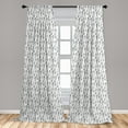 thumbnail image 5 of Ambesonne Cactus Curtains, Doodle Flora in Pots, Pair of 28"x84", Grey and White, 5 of 5