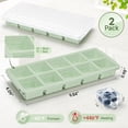 thumbnail image 2 of 2-Pack Ice Cube Trays, 10 Cubes 2 Tbsp. Silicone Freezer Molds with Lids, Reusable Ice Trays for Freezer, en, RV, Cocktail, Whiskey, Coffee, Soup & Food, BPA Free, Dishwasher Safety, 2 of 2