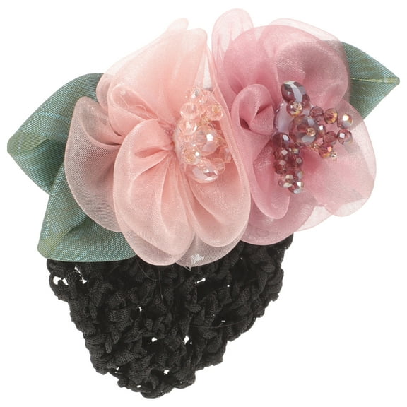 unbranded Flower Hair Bun Cover Mesh Hair Net Women Hair Net Girls Floral Hair Accessories