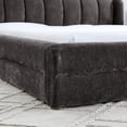 thumbnail image 6 of Queen Size Chenille Upholstered Bed Frame with Thick Fabric, Modern Solid Wood Floor Platform with Headboard for Bedroom, No Box Spring Needed, Dark Grey, 6 of 9
