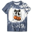 thumbnail image 5 of Women Graphic Tees Cartoon Printed Round Neck Short Sleeve T Shirt Halloween T Shirt Tops, 5 of 6