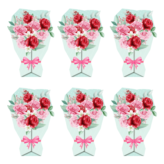 chaungfeng Mothers Day Card,Happy Mother’s Day Card,Greeting Card for Mom Wife Grandma,6.7in Flower Bouquet Cards from Daughter, Son, Husband