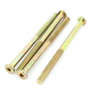 Uxcell M8 x 120mm Male Thread Hex Socket Head Cap Screws Bolts Bronze Tone (4-pack)