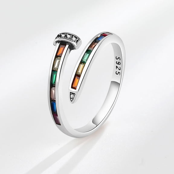925 Silver Ring, Adjustable silver rings for women, open thumb rings finger rings, zirconia rings statement rings Adjustable Rings Stackable open rings Band for Women