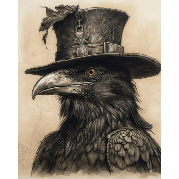 Paint by Numbers for Adults Kids Beginner Crow Gentleman DIY Acrylic Painting by Numbers Kits with Brushes Acrylic Pigment Home Decoration Gifts 16 x 20 inch