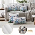 thumbnail image 6 of Blue Spring Floral Outdoor Waterproof Pillow Covers, Pink Flowers Butterfly Wooden Watercolor Decorative Square Throw Pillowcase Sofa Cushion Sham for Patio/Couch/Chair, 24"x24" 2 Pack, 6 of 8