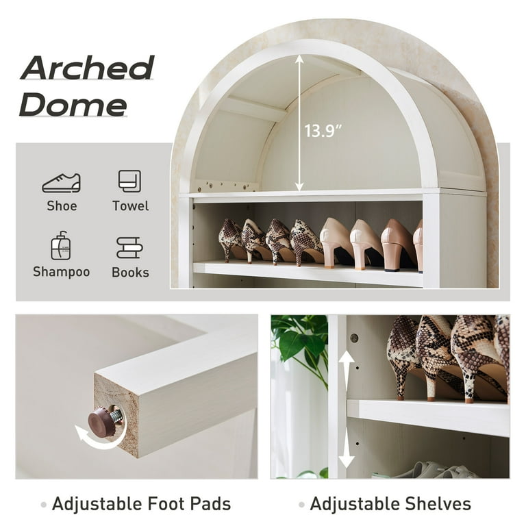 SinCiDo Tall Arched Bookshelf, 7-Tier Open Shelf photo 3