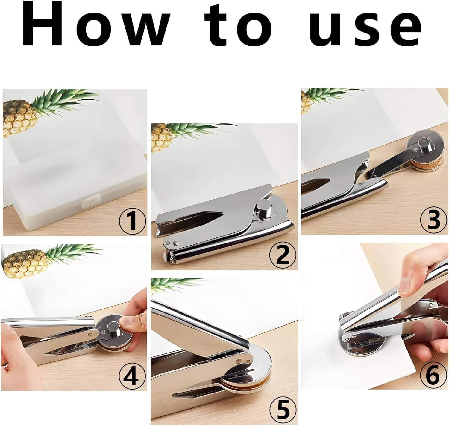 Four-Leaf Clover Embosser Stamp 1.6in Stainless Steel Seal Hand Held Embossing Sealing Stamp Book Lovers Teacher Ex Libris Library Notary for diy making