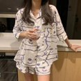 thumbnail image 1 of Sanrio-Pijama de Hello kitty para mujer, traje de manga corta con estilo Influencer, ropa bonita de dibujos animados para el hogar, se puede usar en el exterior, 1 of 4