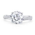thumbnail image 2 of 2 Ct Round Cut Lab Created Moissanite Diamond Split Shank Solitaire Engagement Ring In 14K White Gold Plated Sterling Silver(G-H Color,2.00 Cttw)-5.5, 2 of 8