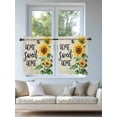 thumbnail image 4 of Sunflower Tier Curtains 24 Inch Length,Sheer Curtains for Bedroom Living Room Window Summer Botanical Bee Farmhouse Watercolor Rod Pocket Drapes Kitchen Curtains Small Half Window 27.5"x24" 2 Panels, 4 of 6