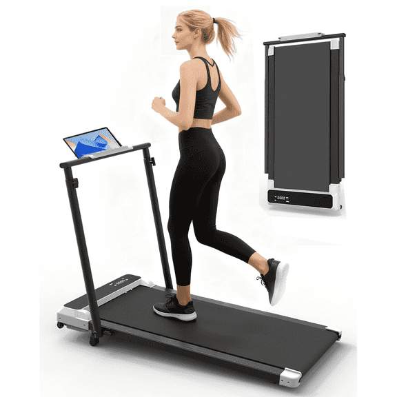 Bycyla Walking Pad Treadmill, 4-in-1 Portable Treadmill for Home Office with 2.5HP Motor,Under Desk Compact Design, Incline,Remote Control, Supports 265 lb for Walk Jog