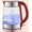 Red, variant on Peach Street Speed-Boil 1500 W 1.7L Borosilicate Glass Electric Kettle, with Auto Shut-off
