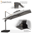 thumbnail image 6 of PURPLE LEAF Outdoor Cantilever Umbrella 10' X 13' Rectangle Umbrella Large Patio Umbrella Windproof Heavy Duty Hanging Offset Umbrella for Garden Outdoor Pool, Light Grey, 6 of 18