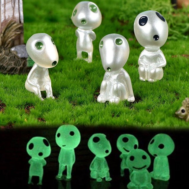 10 unids/set muñecos elfos de árbol luminoso, estatua de Gnomo de jardín de resina, accesorios para muñecas de jardín con micropaisaje (10 unids/set)