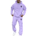 thumbnail image 6 of longantii Track Suits Mens Sweatsuits 2 Piece Set Hoodie and Sweatpants Jogging Suits for Men Casual Running Sweat Suit Sets with Multi-pocket Purple XXL, 6 of 8