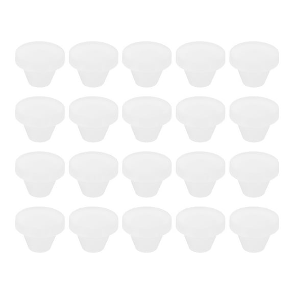 20 Pack Snug Plugs, Rubber Hole Plugs Round Soft Flexible Stopper Fit 7mm (0.28 Inch) Hole Dia., Waterproof Silicone Plug, White