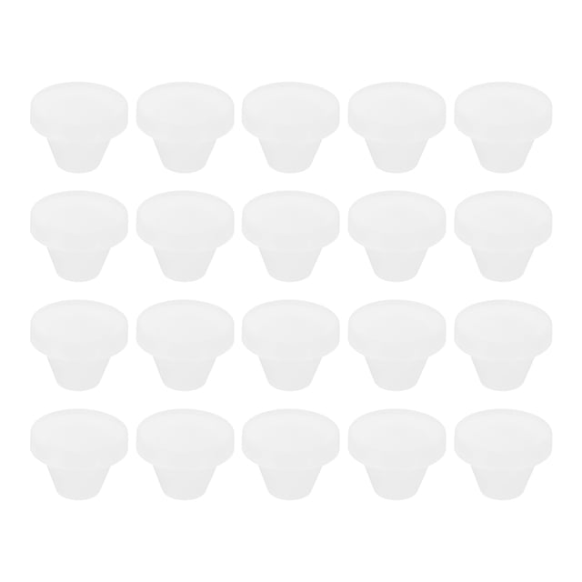 Paquete de 20 tapones ajustados, tapones de agujero de goma redondos suaves y flexibles que se ajustan a agujeros de 7mm (0.28 pulgadas), tapón de silicona impermeable, blanco