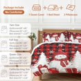 thumbnail image 6 of Christmas Red Snowman Comforter Set California King Size, White Pine Tree Xmas Balls Snow Plaid Soft Bedding Set for Man Woman, 4 Pieces Duvet Cover Set with Fitted Sheet, 2 Pillowcases, 6 of 9