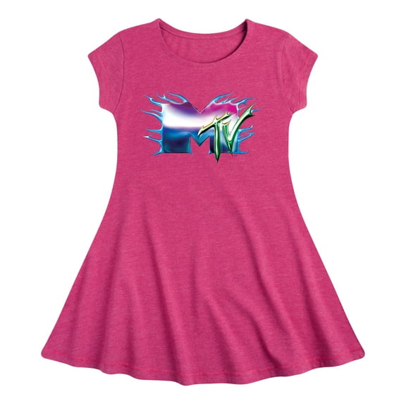 MTV - Logo Liquid Metal - Toddler & Youth Girls Fit & Flare Dress