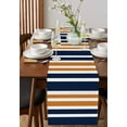 thumbnail image 4 of Orange Navy Blue Striped Table Runner 36 Inches, Modern Minimalist Ombre Lines Bed Runner Dresser Scarves Tabletop for Indoor Outdoor Parties/Ceremony/Banquet, 13"x 36", 4 of 8